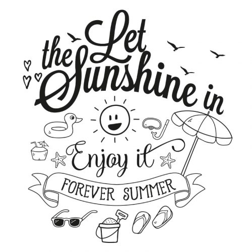 Forever summer vakantietekening - Let the sunshine in - Krijtstift